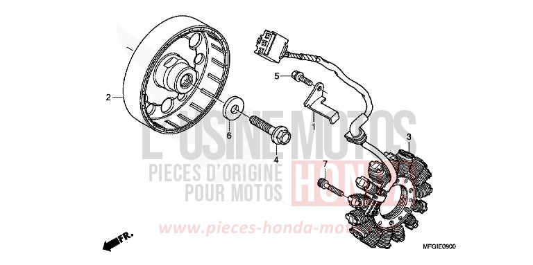 GENERATOR von Hornet ABS PEARL ACID YELLOW (Y205) von 2010